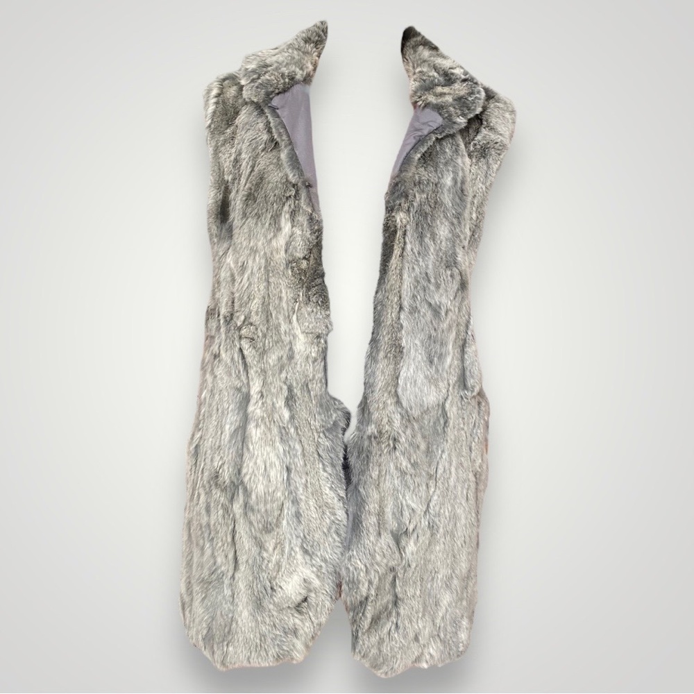 Adrienne Landau Grey Rabbit Fur Vest Jacket 🌪️ - Picture 4 of 8